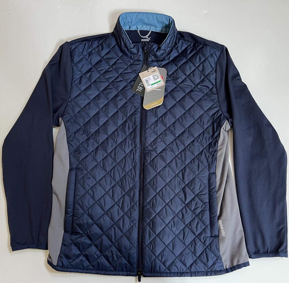 Puma Frost Quilted Golf Jacket Navy Blue Men's Size L 621522 02 New